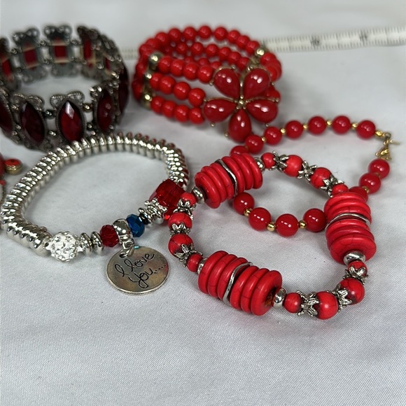 Group of seven red vibe bracelets - Picture 2 of 9